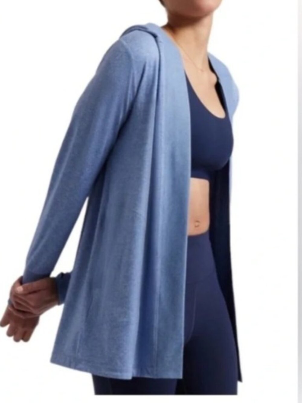 Athleta Utempo Hooded Cardigan Medium Blue